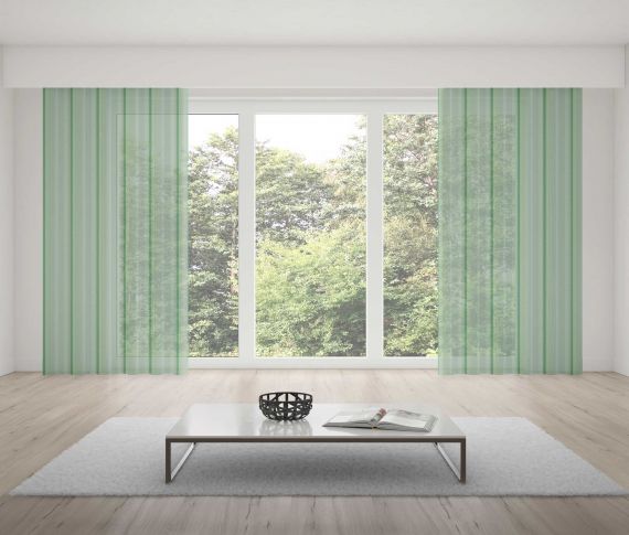 Κουρτίνα με το Μέτρο Οργάντζα Πράσινη Με Ρίγα 072-Softhome