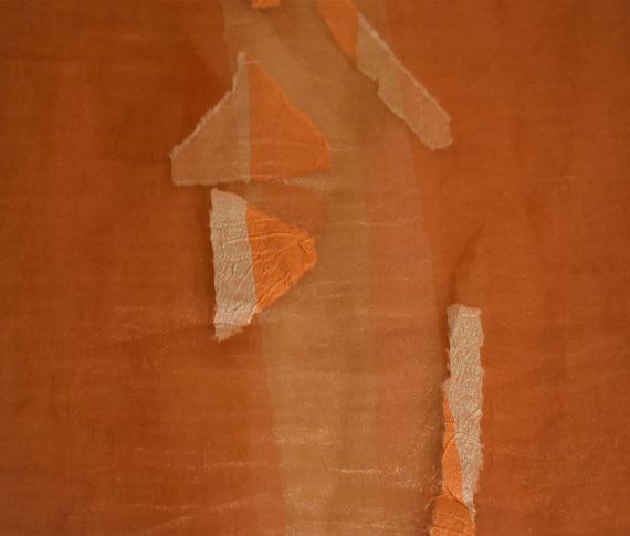 Κουρτίνα με το Μέτρο Οργάντζα Φιλ Κουπέ Τσαλακωτή Πορτοκαλί-365-Softhome