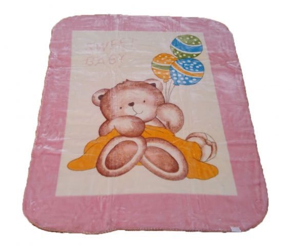 Βρεφική Κουβέρτα Βελουτέ Sweet Baby-Pink DK